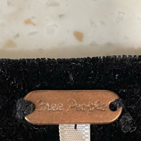 Free People Women's Black Velvet Mini Skirt Size 12 Short - Picture 3 of 7